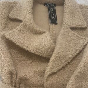 NYCC Women's Tan Teddy Jacket; cozy and fuzzy!